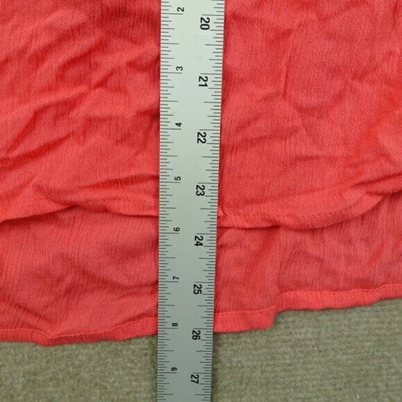 Amanda Green Women L Coral Peach Two Piece Drawstring Long Sleeve Peasant Blouse - Picture 8 of 8